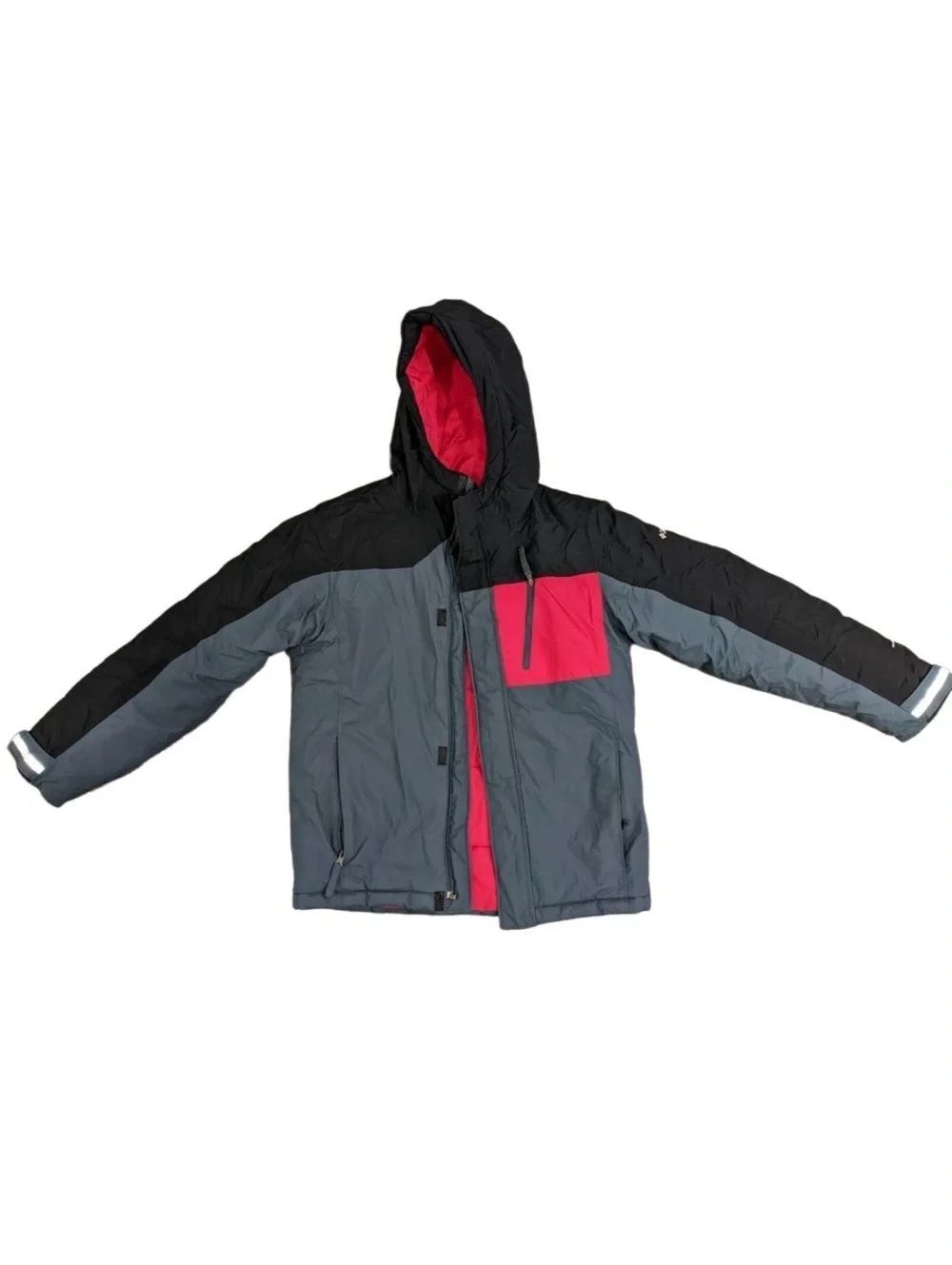 Columbia Boy’s Gray and Red Hooded Coat Sz 2T